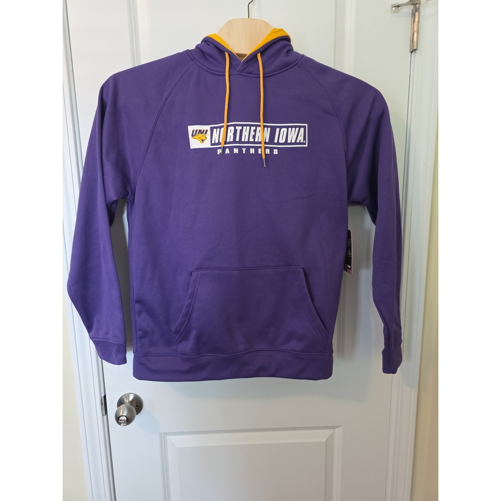 Colosseum Mens Northern Iowa Panthers UNI Hoodie Purple Gold Large NWT